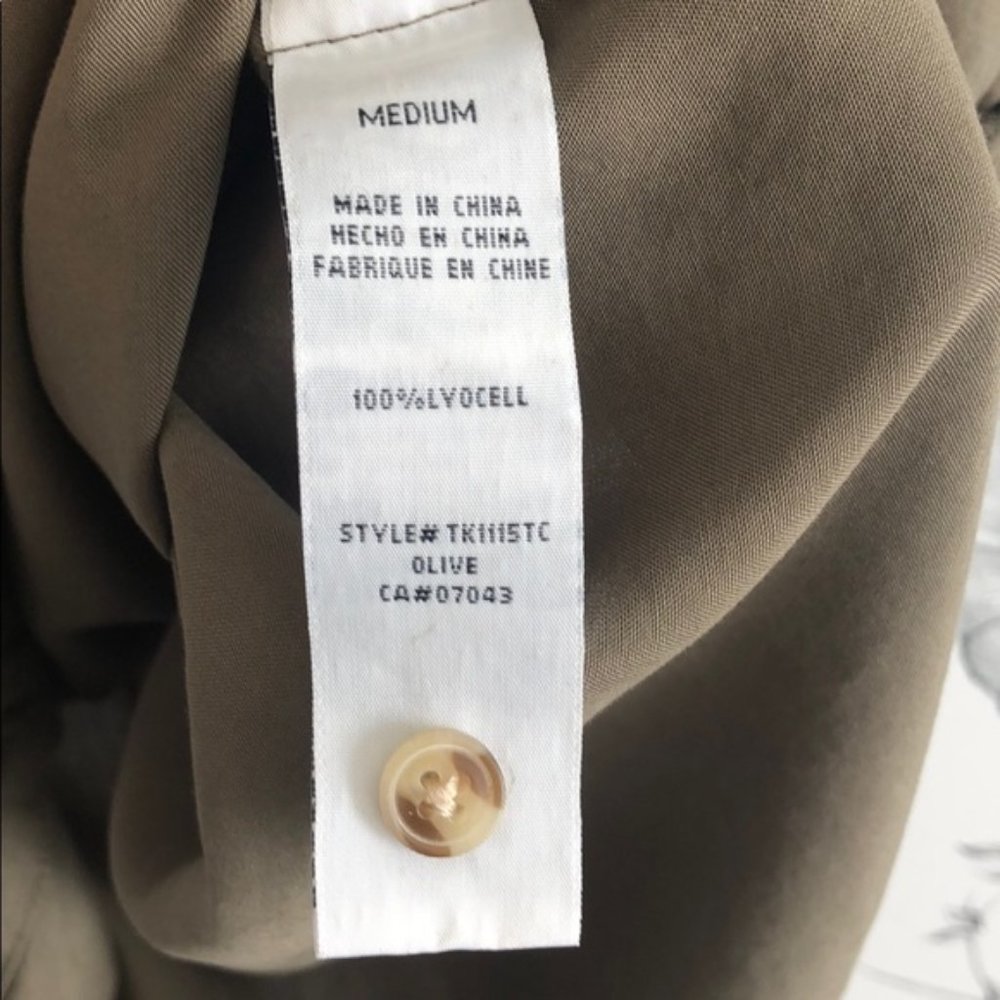 THREAD & SUPPLY Olive Shirt Dress - Size MEDIUM - Picture 3 of 5